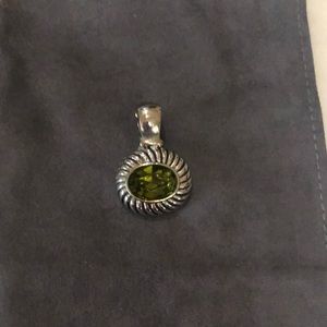 Beautiful silver and olive green pendant